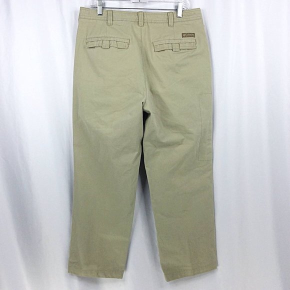 Columbia Pants Mens Size 34x30 Beige Khaki Straight Leg Cotton Chino - Picture 2 of 6
